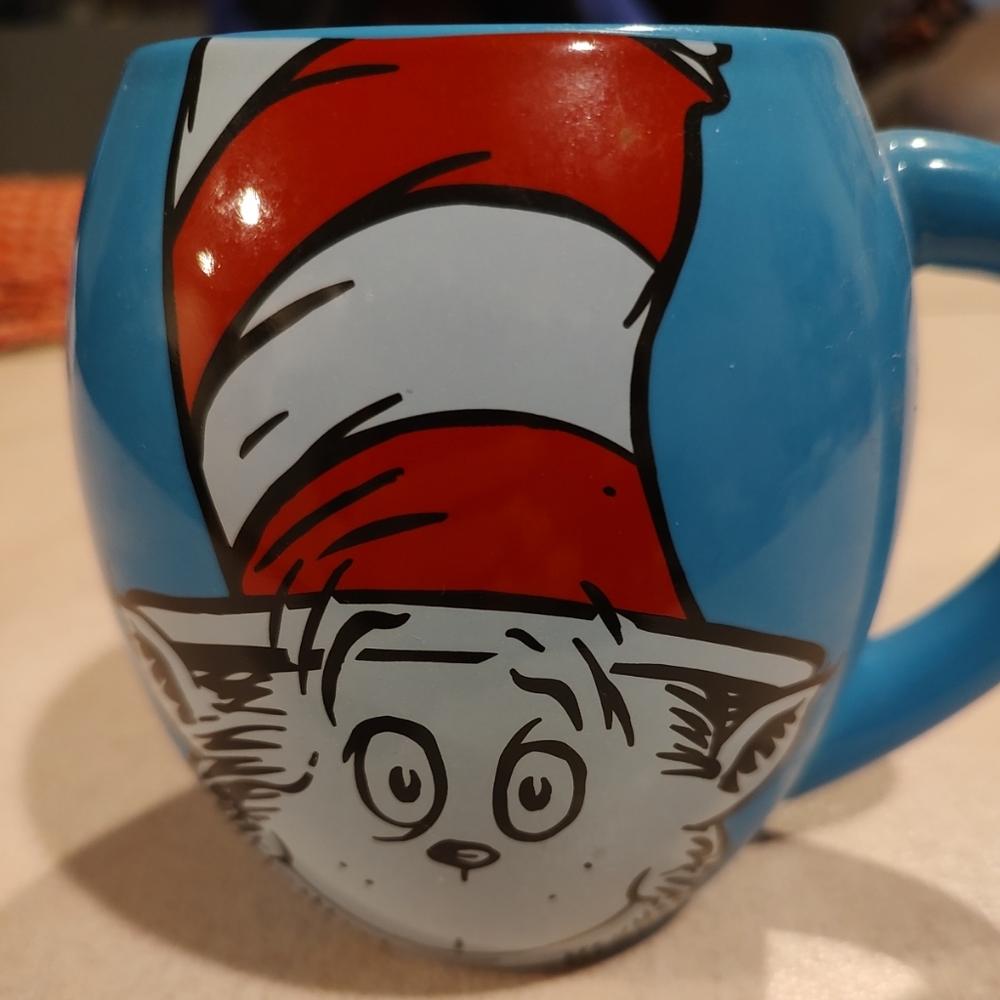 Product is a ceramic beverage coffee mug featuring iconic Dr. Seuss character
